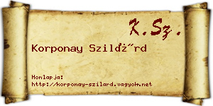 Korponay Szilárd névjegykártya
