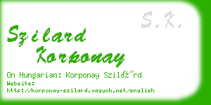 szilard korponay business card